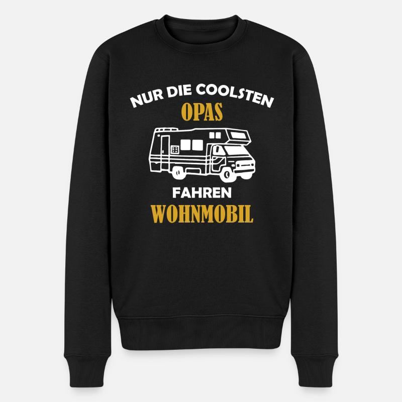 Nur die coolsten Opas fahren Wohnmobil - Männer Premium Bio Pullover - Schwarz