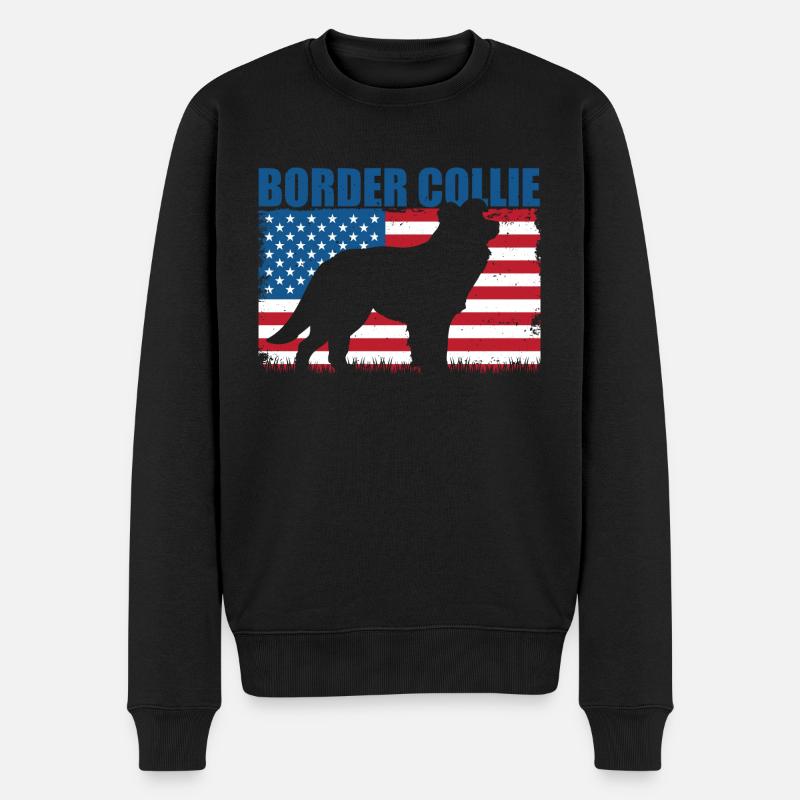 Border Collie Hund - Männer Premium Bio Pullover - Schwarz