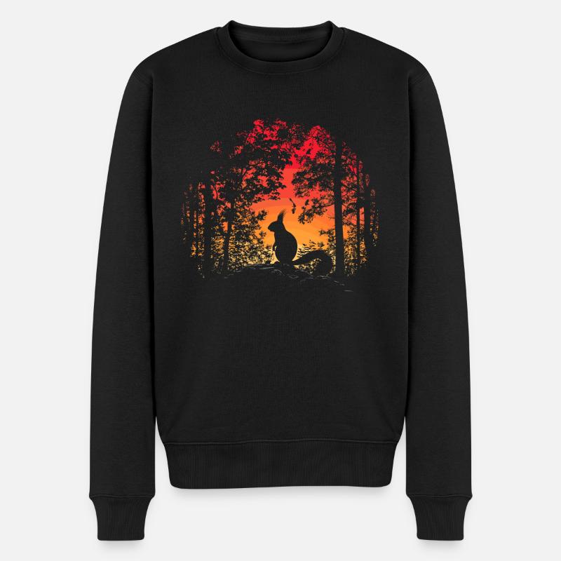 Eichhörnchen Wald Baumhörnchen Hörnchen - Männer Premium Bio Pullover - Schwarz