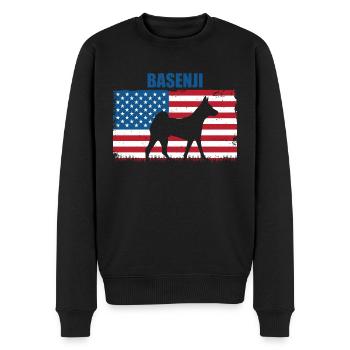 Basenji - Männer Premium Bio Pullover - Schwarz - Vorne - Nico (187cm)