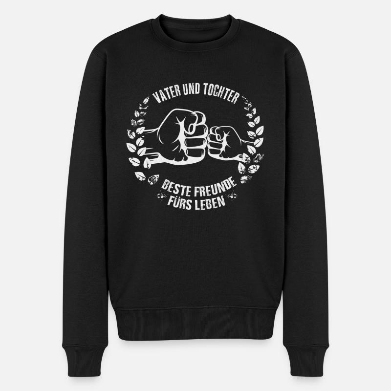 Vater und Tochter Beste Freunde fürs Leben - Männer Premium Bio Pullover - Schwarz