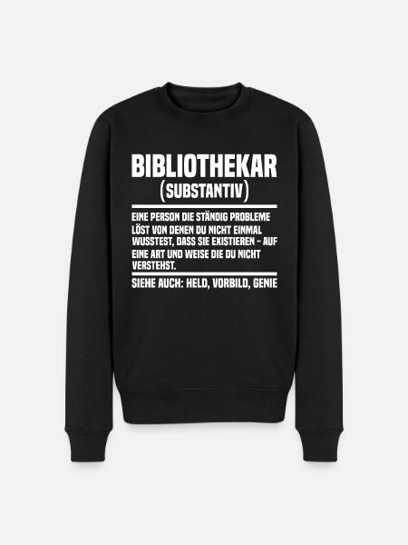 Bibliothekar - Männer Premium Bio Pullover - Schwarz
