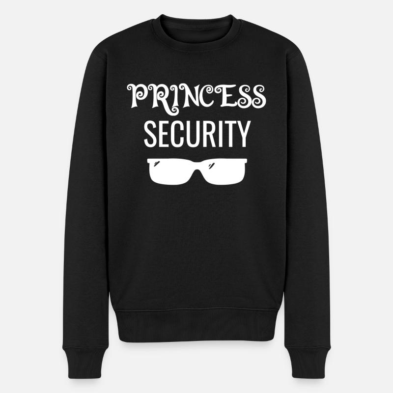 Papa Vater Tochter Princess Security - Männer Premium Bio Pullover - Schwarz