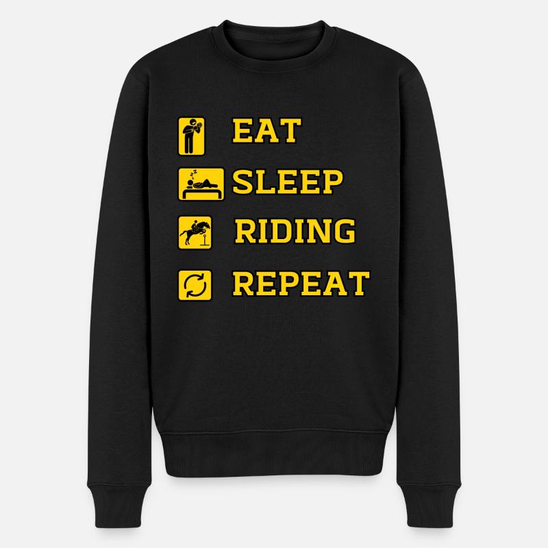 Eat Riding Repat - Männer Premium Bio Pullover - Schwarz