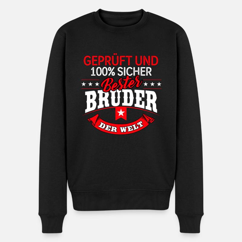 Bruder Brüder Stiefbruder Familie Geschenk - Männer Premium Bio Pullover - Schwarz