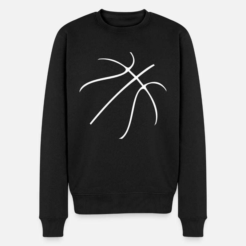 Basketball Linien - Männer Premium Bio Pullover - Schwarz