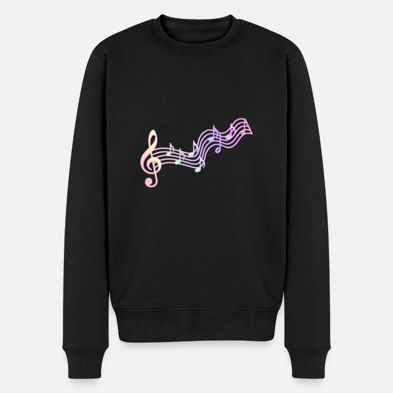 Musik | Musiknoten Notenschlüssel Geschenkidee - Männer Premium Bio Pullover - Schwarz
