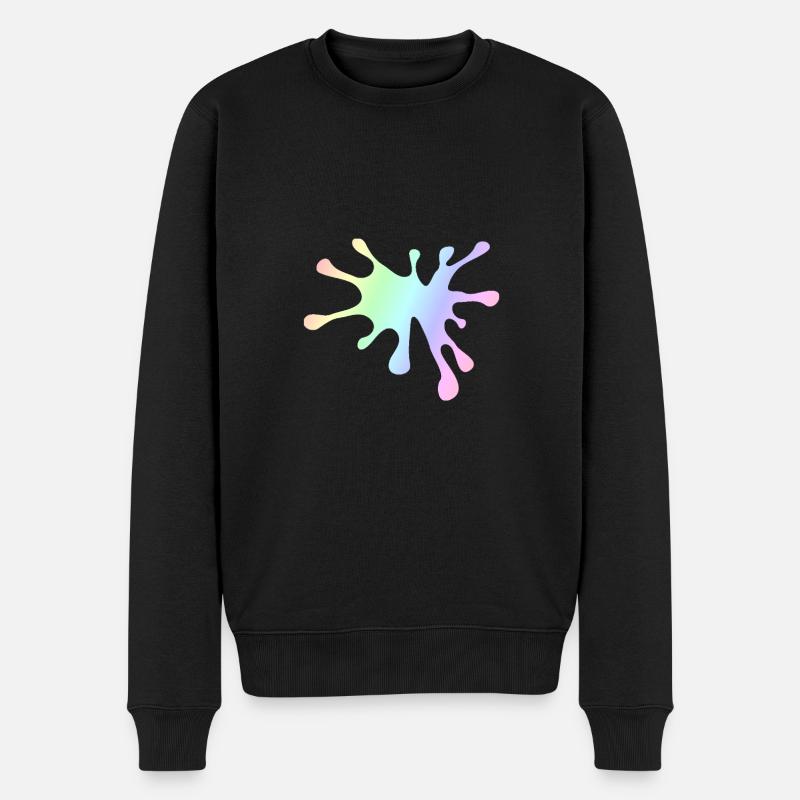 Farbklecks | Farbe Maler Geschenkidee - Männer Premium Bio Pullover - Schwarz