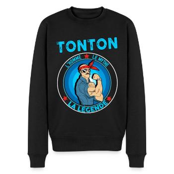 Tonton Vintage L'homme Le Mythe La Légende - Pull Premium bio Homme - noir - Devant - Nico (187cm)