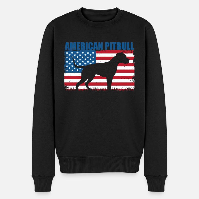 American Pit Bull Terrier - Männer Premium Bio Pullover - Schwarz