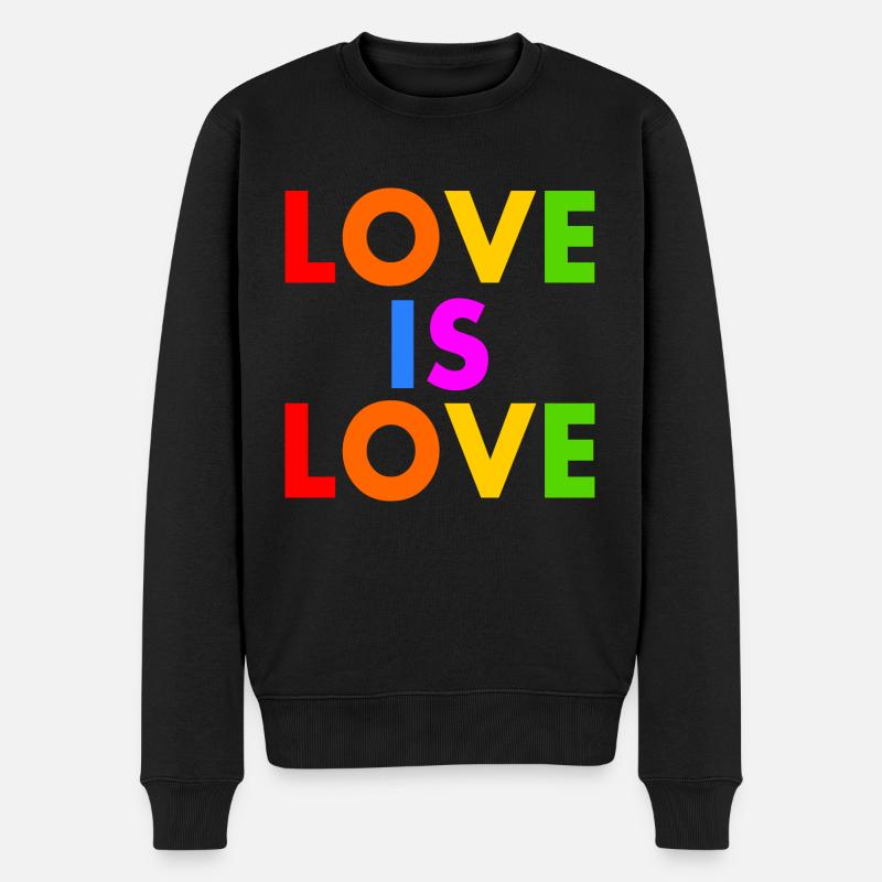 Love is love - Männer Premium Bio Pullover - Schwarz