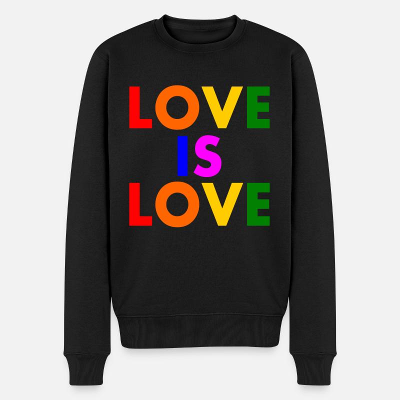 Love is love - Männer Premium Bio Pullover - Schwarz