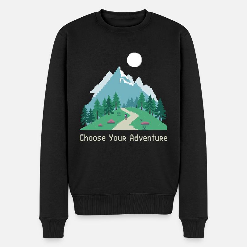 Retro Gaming Abenteuer - Männer Premium Bio Pullover - Schwarz