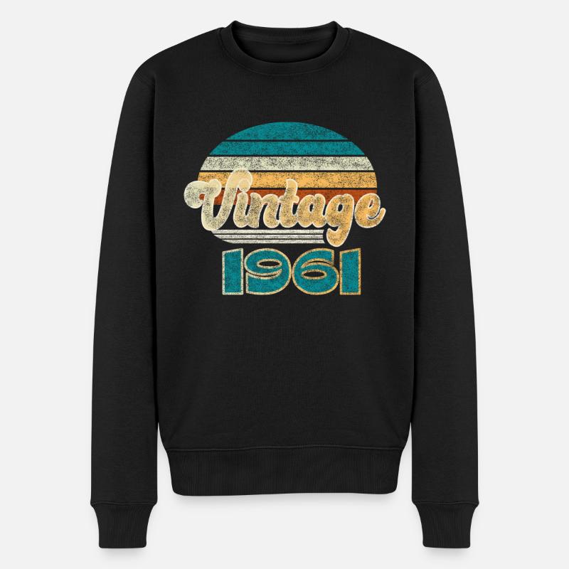 Anniversaire Vintage 1961 - Pull Premium bio Homme - noir