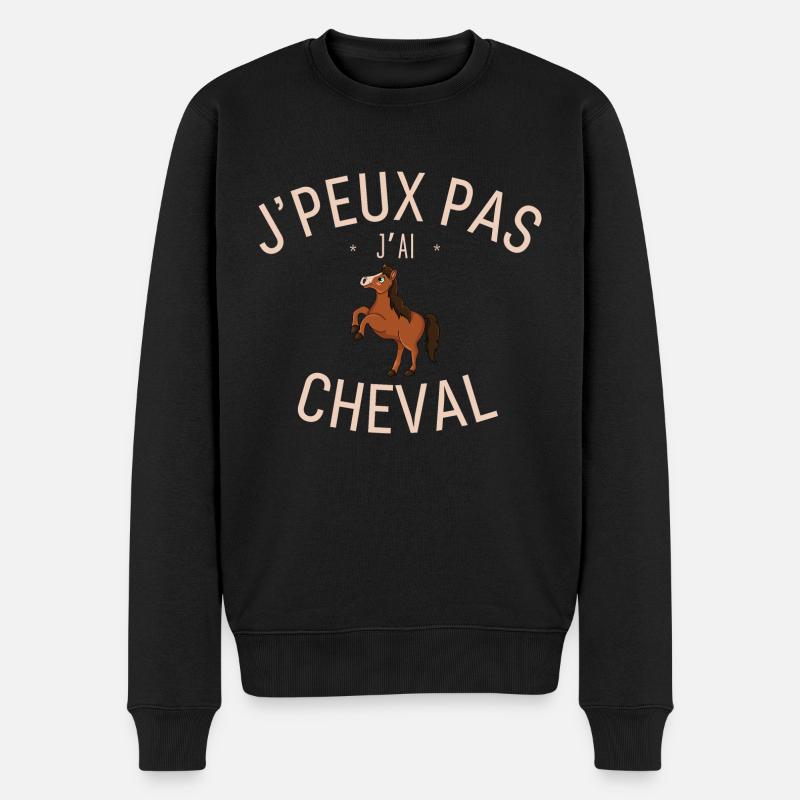 J'peux pas j'ai Cheval - Pull Premium bio Homme - noir