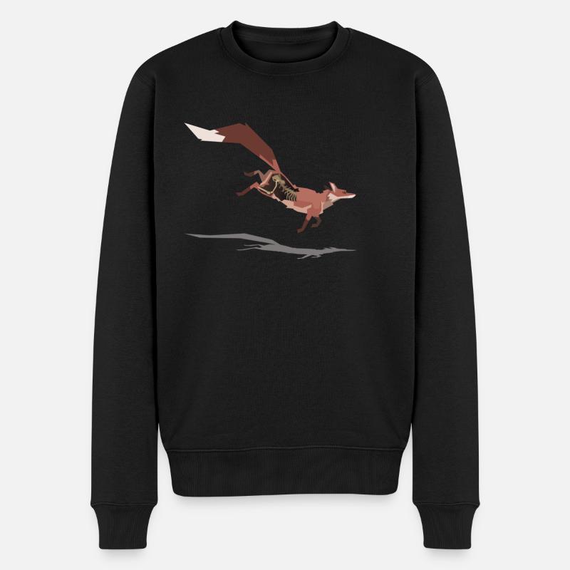 Fuchs und Vergänglichkeit - Männer Premium Bio Pullover - Schwarz