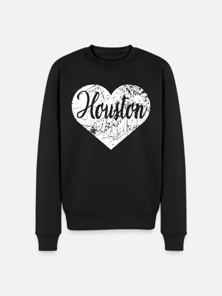 Houston Heart - Men's Premium Organic Jumper - black