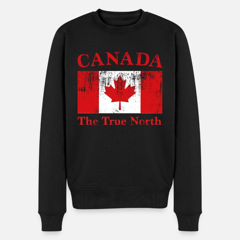 Canada - The True North - Männer Premium Bio Pullover - Schwarz