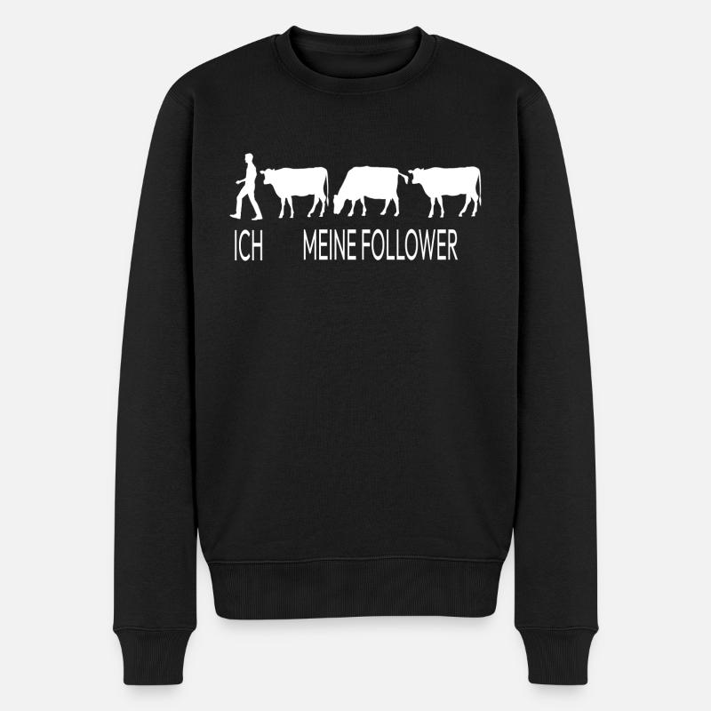Ich Meine Follower Landwirt Bauer Geschenkidee Kuh - Männer Premium Bio Pullover - Schwarz