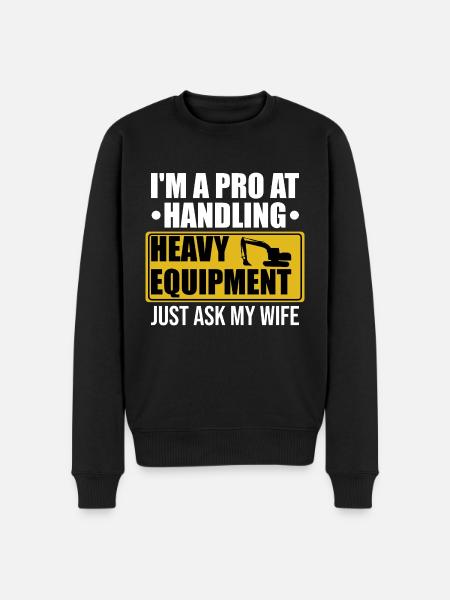 Retro Bagger Spruch Baggerfahrer Baustelle - Männer Premium Bio Pullover - Schwarz