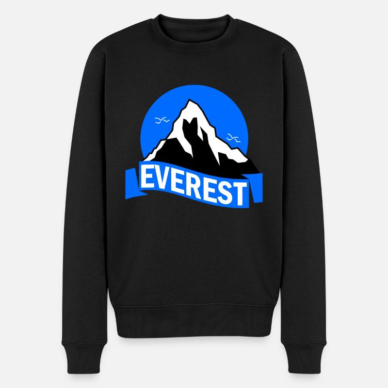Mount Everest - Männer Premium Bio Pullover - Schwarz