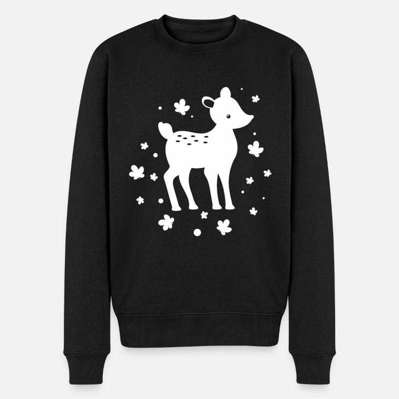 Rehkitz - Zootier Tierfreund Naturschutz - Männer Premium Bio Pullover - Schwarz