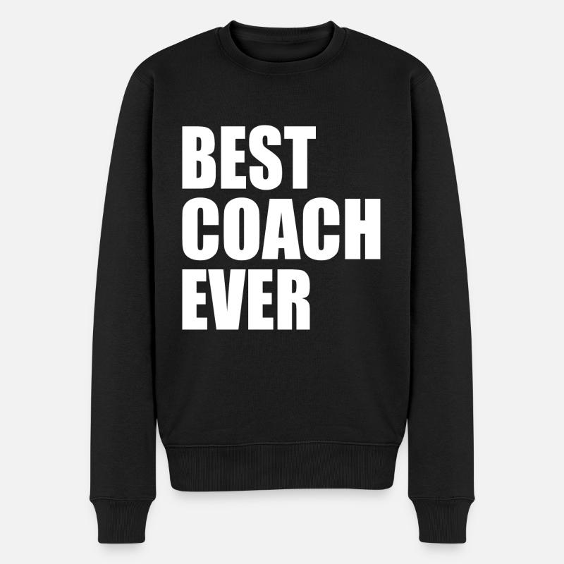 Best coach ever - Männer Premium Bio Pullover - Schwarz