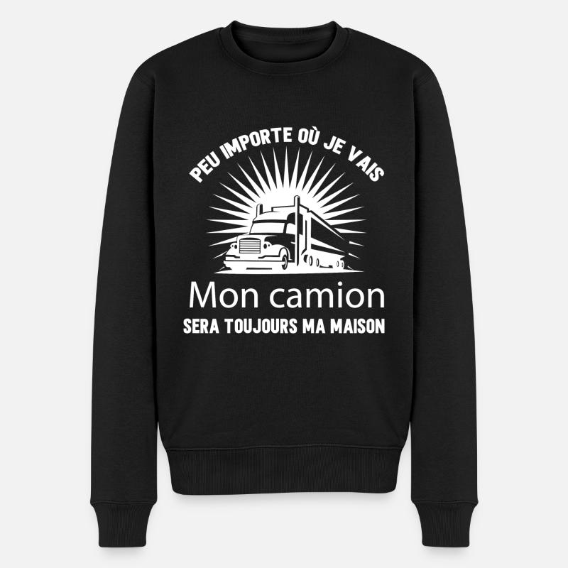 Mon camion ma maison - Pull Premium bio Homme - noir