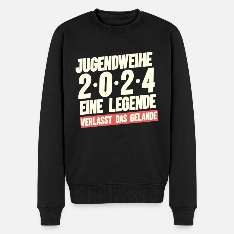 Jugendweihe 2024 Eine Legende Verlässt Das Gelände - Männer Premium Bio Pullover - Schwarz