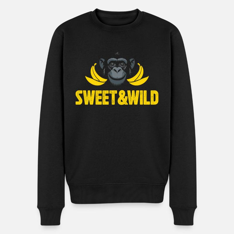 Süß und Wild - Männer Premium Bio Pullover - Schwarz