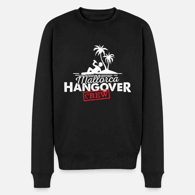 Mallorca Hangover Crew Malle - Männer Premium Bio Pullover - Schwarz