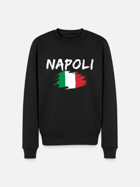 Napoli Italien Flag Napoli - Økologisk premium-sweatshirt til mænd - sort