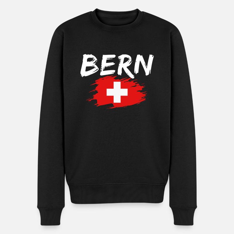 Berne Suisse Drapeau - Pull Premium bio Homme - noir
