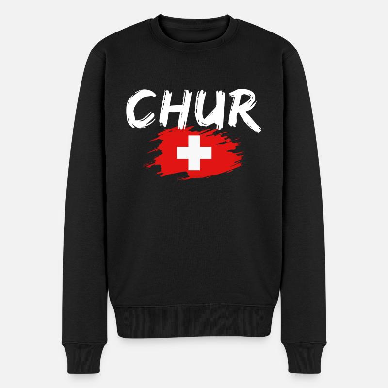 Coire Suisse Drapeau - Pull Premium bio Homme - noir
