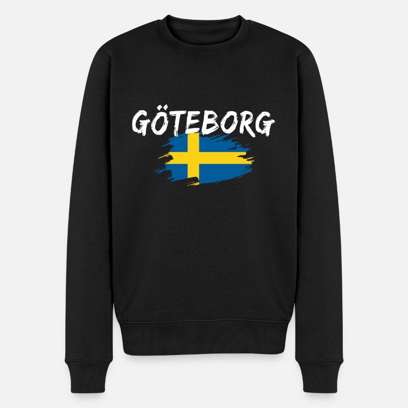 Göteborg Flagge Schweden - Männer Premium Bio Pullover - Schwarz