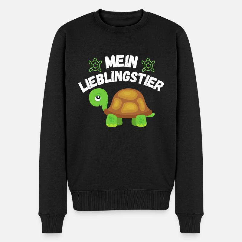 Lieblingstier Schildkröten Motiv Turtle Geschenk - Männer Premium Bio Pullover - Schwarz