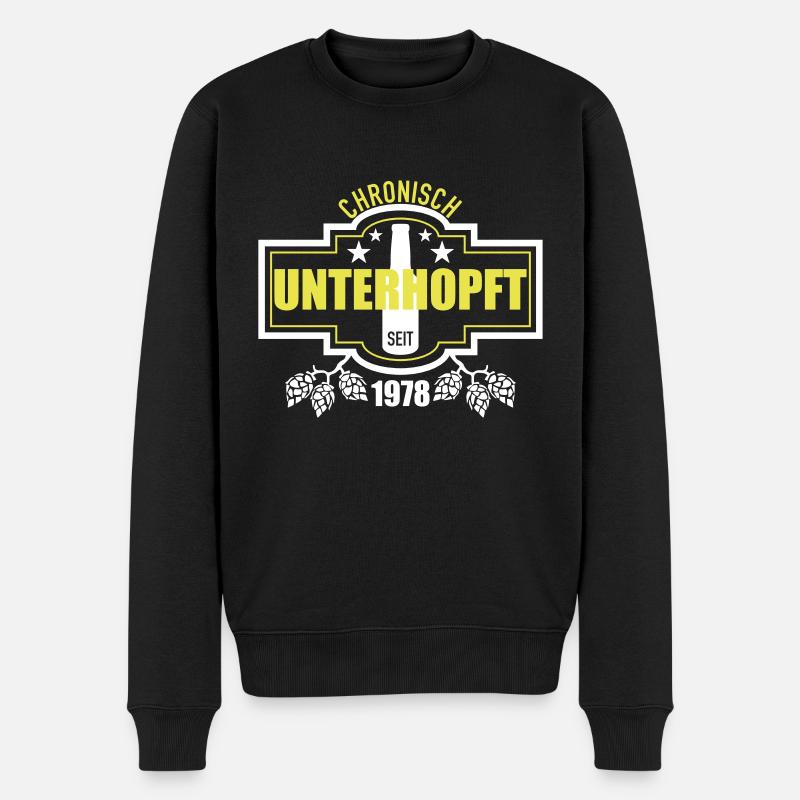 Unterhopft 1978 - Männer Premium Bio Pullover - Schwarz