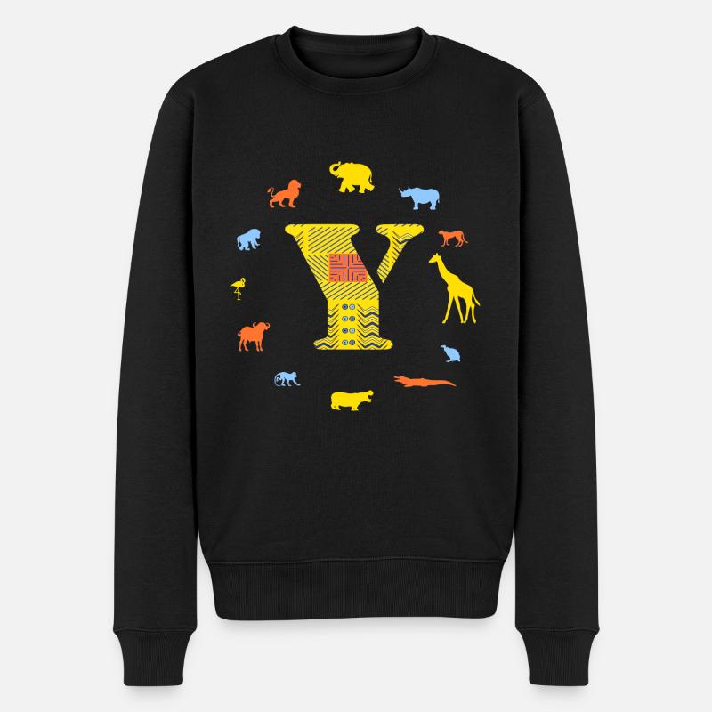afrika y - Männer Premium Bio Pullover - Schwarz