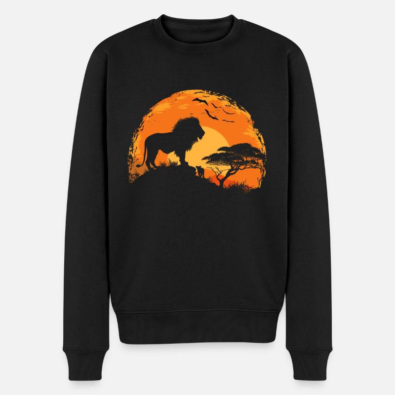 Chat sauvage lion - Pull Premium bio Homme - noir