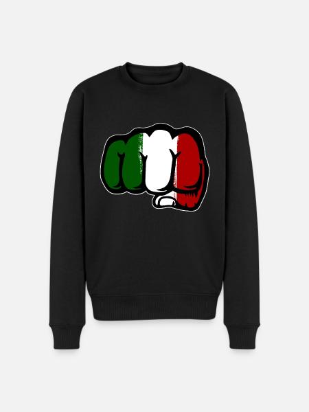 Italy Flag Hand Fist - Men's Premium Organic Jumper - black