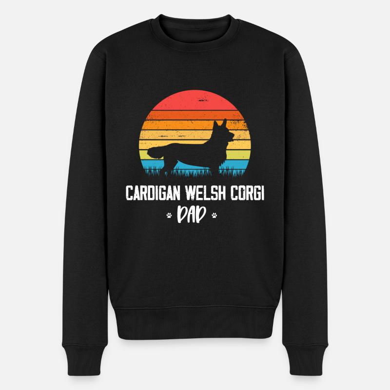 Cardigan Welsh Corgi - Männer Premium Bio Pullover - Schwarz