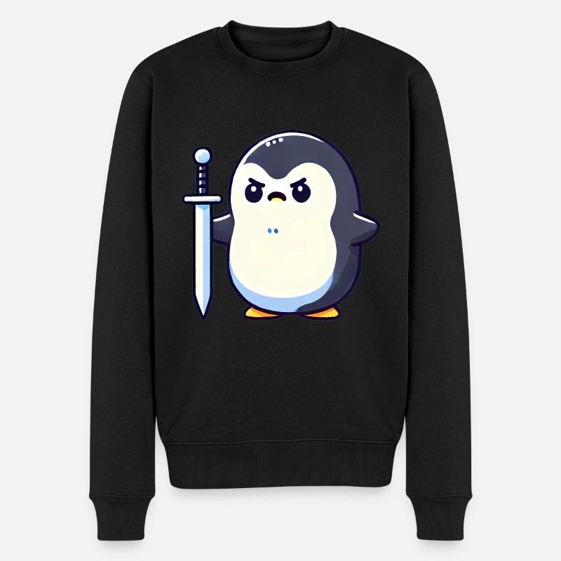 Petit pingouin guerrier - Pull Premium bio Homme - noir