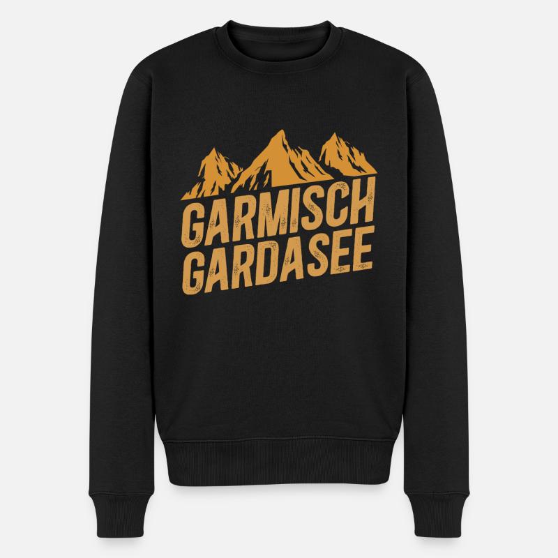 Alpenüberquerung Garmisch Gardasee - Männer Premium Bio Pullover - Schwarz