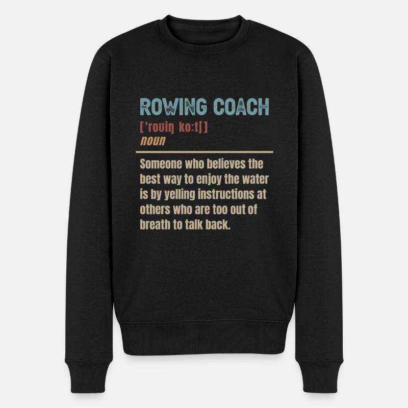 Ruderboot Rudern Rudersport Trainer Ruderer - Männer Premium Bio Pullover - Schwarz