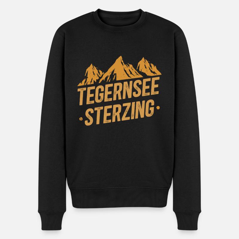 Alpenüberquerung Tegernsee Sterzing - Männer Premium Bio Pullover - Schwarz