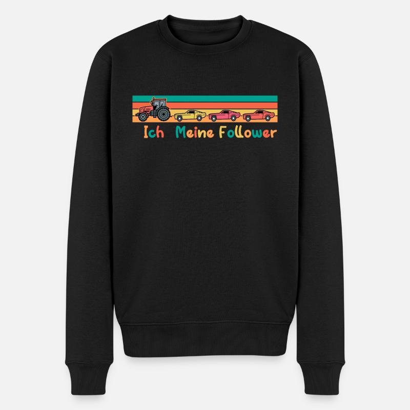 Treckerfahrer Traktor Landwirt Ich Meine Follower - Männer Premium Bio Pullover - Schwarz