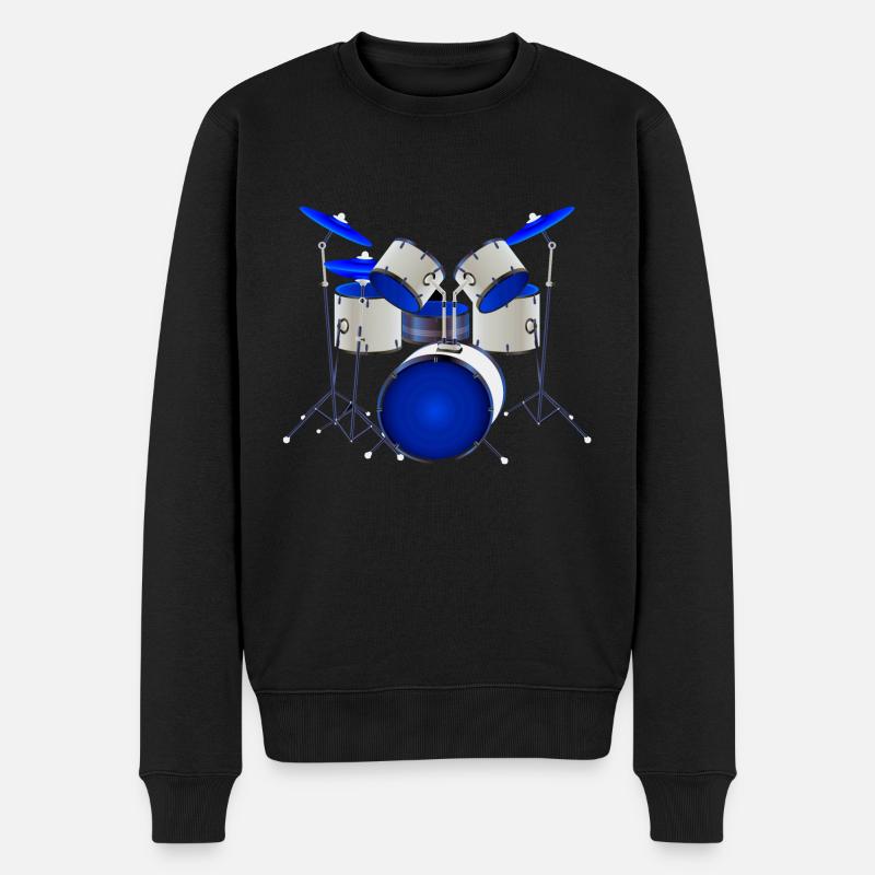 Trommeln - Männer Premium Bio Pullover - Schwarz