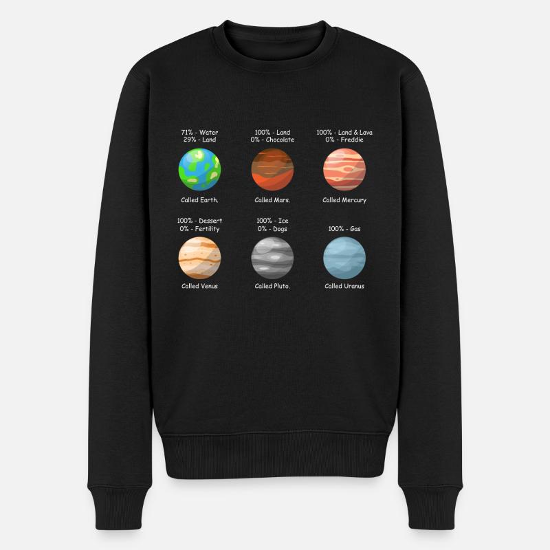 Planeten des Sonnensystems Astronomie - Männer Premium Bio Pullover - Schwarz
