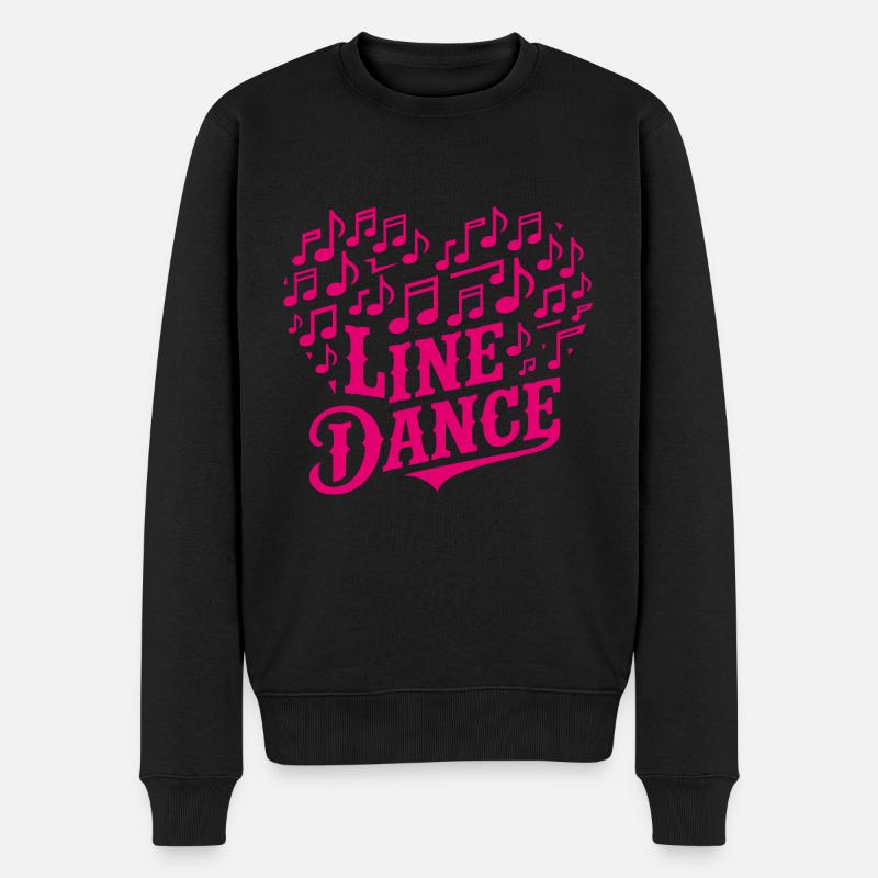 Line Dance Musik und Herz aus Musiknoten - Männer Premium Bio Pullover - Schwarz