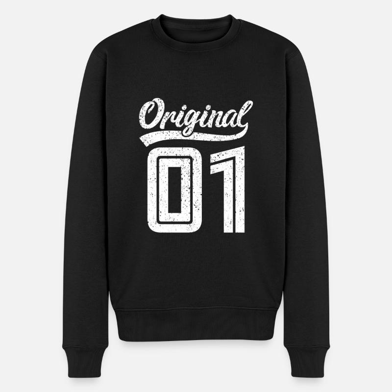 2001 Original 01 geboren 2001 - Männer Premium Bio Pullover - Schwarz
